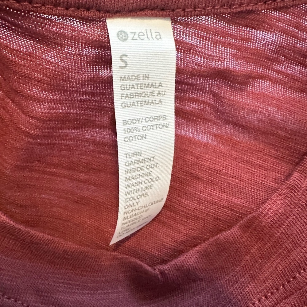 Zella NWOT Relaxed Slub Wash Red Jelly Long Sleeve Tee Women’s Size S - Picture 5 of 5